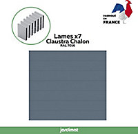 Clôture Jardimat Chalon gris 250 cm, 7 lames