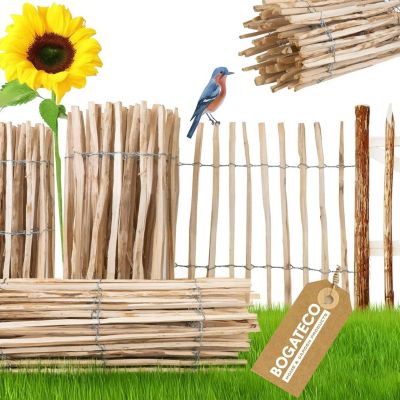 Clôture Lattis Bois Noisetier 5m Hauteur 70cm, Support pour Plantes