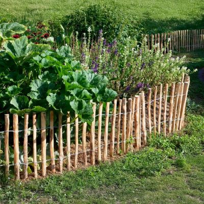 Clôture Lattis Bois Noisetier 5m Hauteur 70cm, Support pour Plantes
