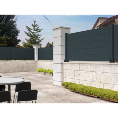 Clôture panneau plein RAUM 1911x515mm (Gris anthracite)