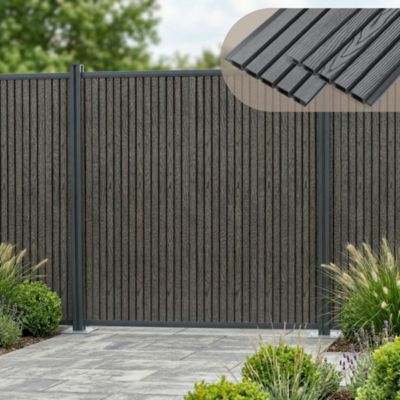 Clôture pare-vue Grassano 185 x 180 cm gris NEU.HOLZ