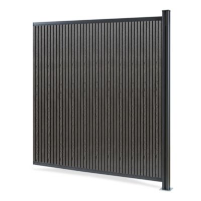 Clôture pare-vue Grassano en WPC 185 x 175 cm gris structuré gris anthracite neu.holz