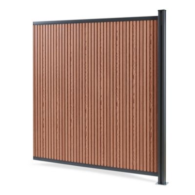 Clôture pare-vue Grassano en WPC 185 x 175 cm marron structuré gris anthracite neu.holz