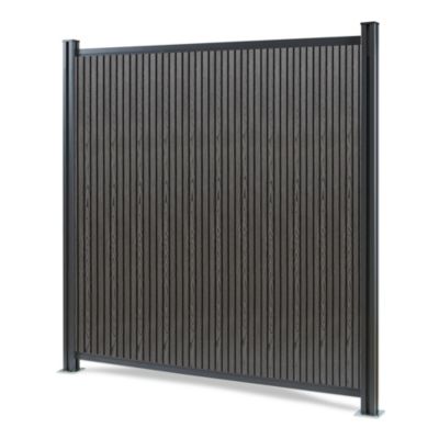 Clôture pare-vue Grassano en WPC 185 x 180 cm gris structuré gris anthracite neu.holz