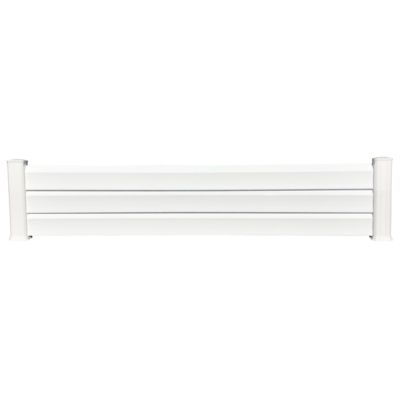 Clôture PVC Persienne 3 lames en kit dim. L.2100 mm (poteaux compris) X H.440 mm  Blanc