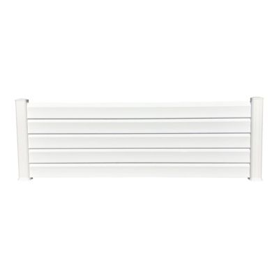 Clôture PVC Persienne 5 lames en kit dim. L.2100 mm (poteaux compris) X H.700 mm  Blanc