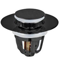 Clapet clic clac noir pour bonde de lavabo et vasque, MTK