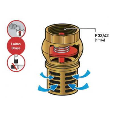 Clapet crépine laiton F33-42 (1"1/4)