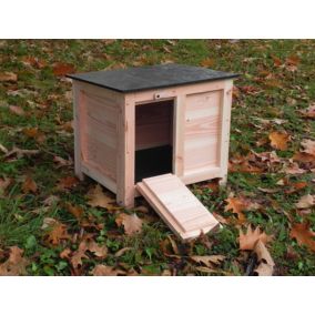 Clapier bas CELESTE en douglas avec porte 52x44x46,4 cm pour lapin