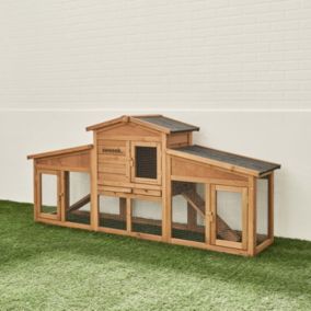 Clapier en bois Angora pour lapin et autres rongeurs. 4 lapins. cage à lapin avec enclos. espace intérieur et extérieur.