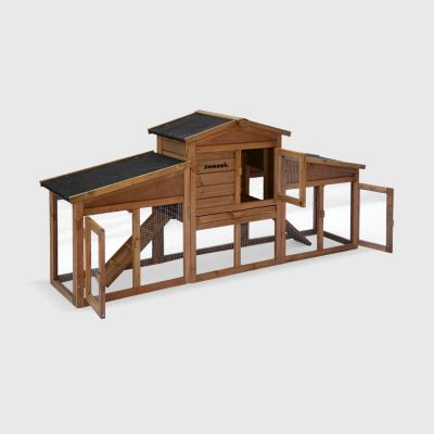 Clapier en bois Angora pour lapin et autres rongeurs. 4 lapins. cage à lapin avec enclos. espace intérieur et extérieur.