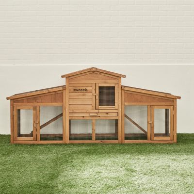 Clapier en bois Angora pour lapin et autres rongeurs. 4 lapins. cage à lapin avec enclos. espace intérieur et extérieur.