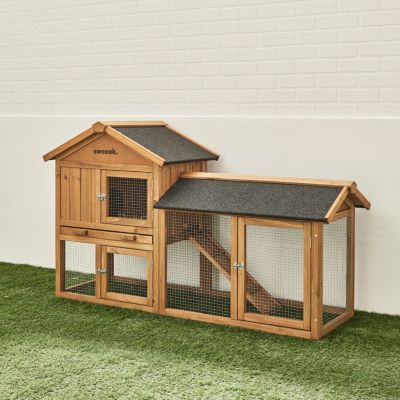 Clapier en bois Hotot pour lapin et autres rongeurs. 4 lapins. cage à lapin avec enclos. espace intérieur et extérieur