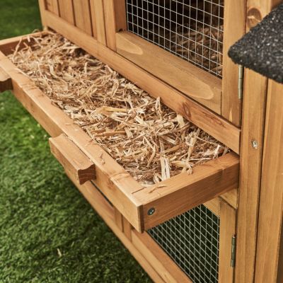 Clapier en bois Hotot pour lapin et autres rongeurs. 4 lapins. cage à lapin avec enclos. espace intérieur et extérieur