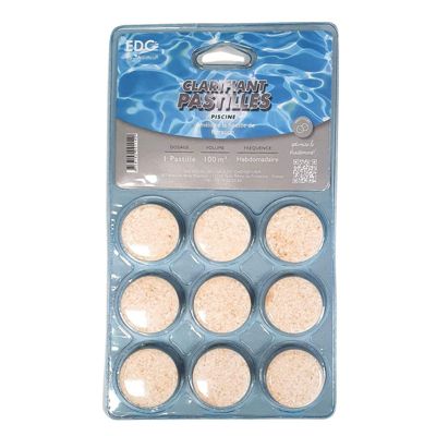 Clarifiant Floculant Pastilles  - EDG - Anti Eau trouble  Spécial Eau Cristalline - Les 9 Pastilles