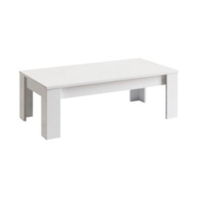 CLARK - Table Basse Rectangulaire L126cm Laquée Blanc