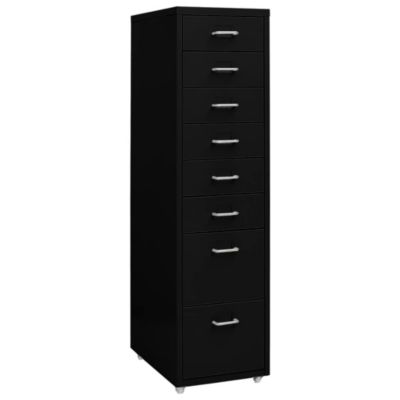 Classeur mobile Noir 28x41x109 cm Métal vidaXL