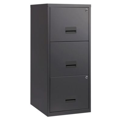 Classeur pour dossiers suspendus en métal anthracite Snor 3 tiroirs H. 96 x L. 40 x P. 41 cm