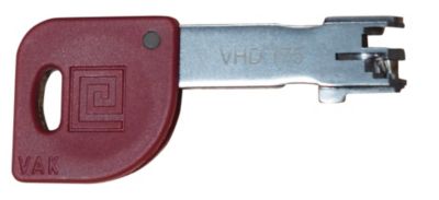 Cle plate HERACLES VAKMOBIL Kleops A2P fouillot droite tete plastique bleu rouge vert