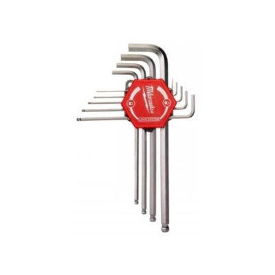 Cles Allen coudées Milwaukee 9 pieces 1,5 a 10 mm avec embouts a bille