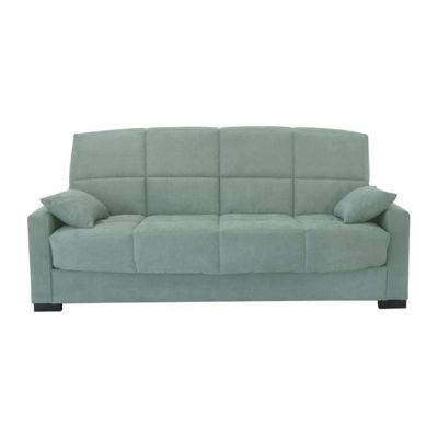 Clic clac 3 places MEGAN 14 - Tissu Soro vert amande - Avec accoudoirs - Couchage 130x190 cm - L223 x P96 x H103 cm