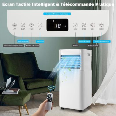 Climatiseur Portable 4-en-1 avec Télécommande, Unité AC