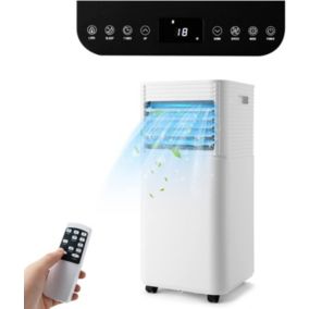 Climatiseur Mobile 4 en 1-7000BTU 15 m² avec Télécommande-Minuterie 24H-Mode Nuit-Verrouillage Enfant-Energie Classe A-Noir