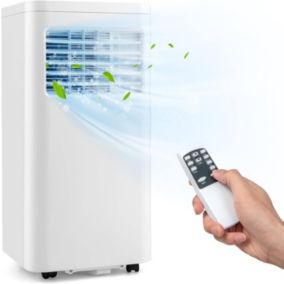 Climatiseur Mobile 9000BTU 4 en 1  Controle Telecommande Minuterie 24H Blanc