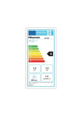 Climatiseur mobile avec évacuation Hisense APC09 2600W 64 dB(A)