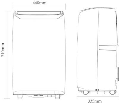 Climatiseur mobile avec évacuation réversible GoodHome Malay AC 12 K BTU 3500W 65 dB(A)