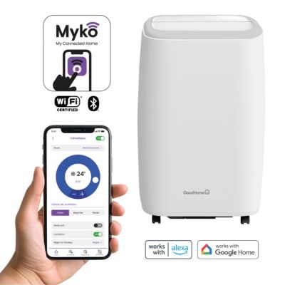 Climatiseur mobile connecté Myko 3 vitesses 18m² GoodHome 2600W