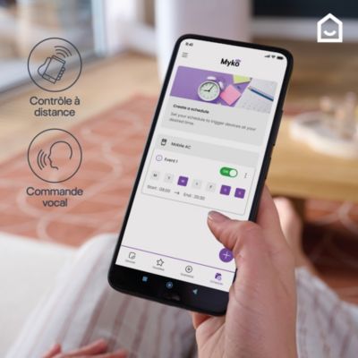 Climatiseur mobile connecté Myko 3 vitesses 18m² GoodHome 2600W