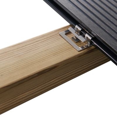 Clips de fixation acier GoodHome pour lame de terrasse x200 (avec espaceurs et clips de début et de fin)
