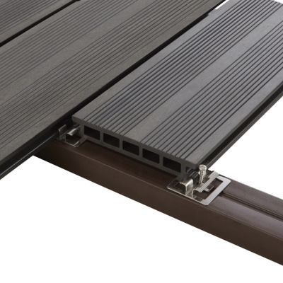 Clips de fixation acier GoodHome pour lame de terrasse x200 (avec espaceurs et clips de début et de fin)