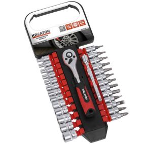 Cliquet 1/4"+ douilles et embouts - Kreator