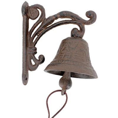 Cloche carillon en fonte 12x8x13cm