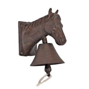 Cloche d'entrée fonte cheval 15x10x19cm