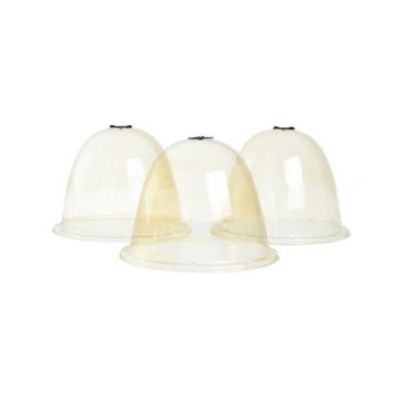 Cloche de jardin en plastique transparent - Lot de 3, Diamètre 25.5 cm