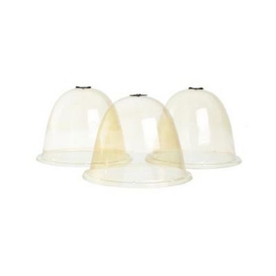 Cloche de jardin en plastique transparent - Lot de 3, Diamètre 33.5 cm