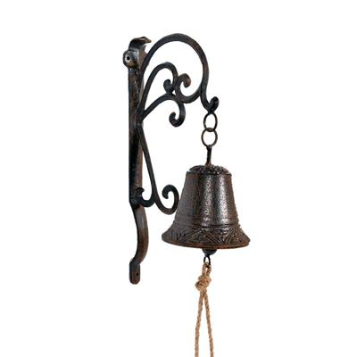 Cloche de porte fonte pour maison ou jardin  15x10x32cm