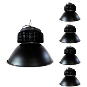 Cloche LED Industrielle 100W 120degrés NOIR (Pack de 5) - Blanc Neutre 4000K - 5500K - SILAMP