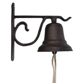 Cloche murale fonte marron 19x11x18cm