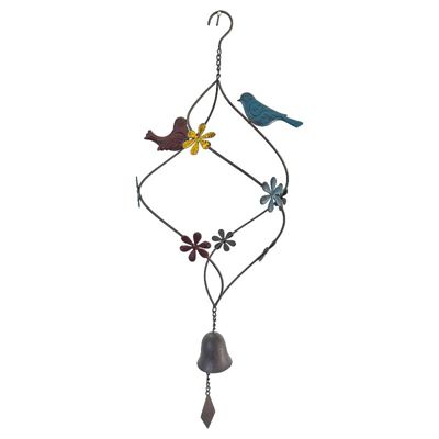 Cloche oiseaux colorés 29x23x74cm