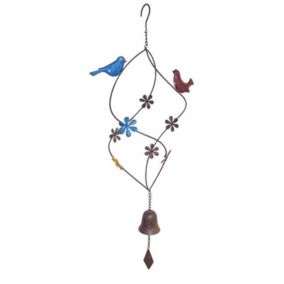 Cloche oiseaux colorés 29x23x74cm