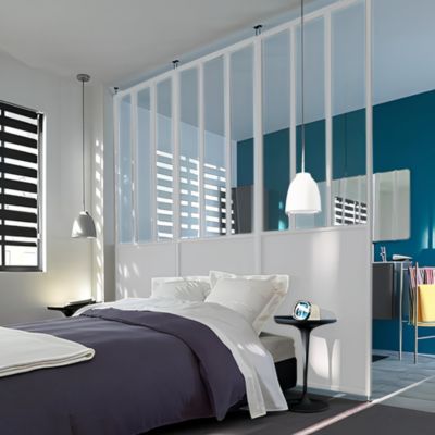 Cloison amovible 3-en-1 esprit atelier Axioma blanche H.250 x l.80 cm