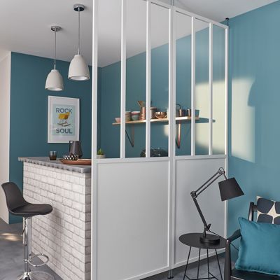 Cloison amovible 3-en-1 esprit atelier blanche H.250 x l.80 cm, Axioma