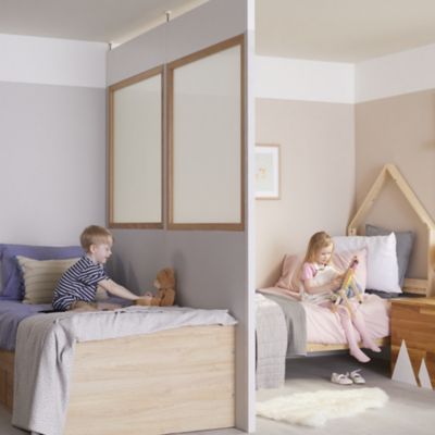 Cloison amovible Alara blanc avec fenêtre givrée 112 x h.230 cm