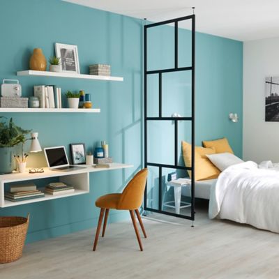 Cloison amovible noire vitrage asymétrique H.240 x l.80 cm