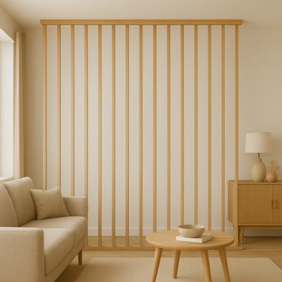 Cloison Claustra Ajouré Hêtre Massif 18 Lames - H 260 x L 160 cm - PAR AD LYON GROUPE