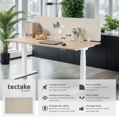 Cloison de bureau avec revêtement en tissu polyester  beige